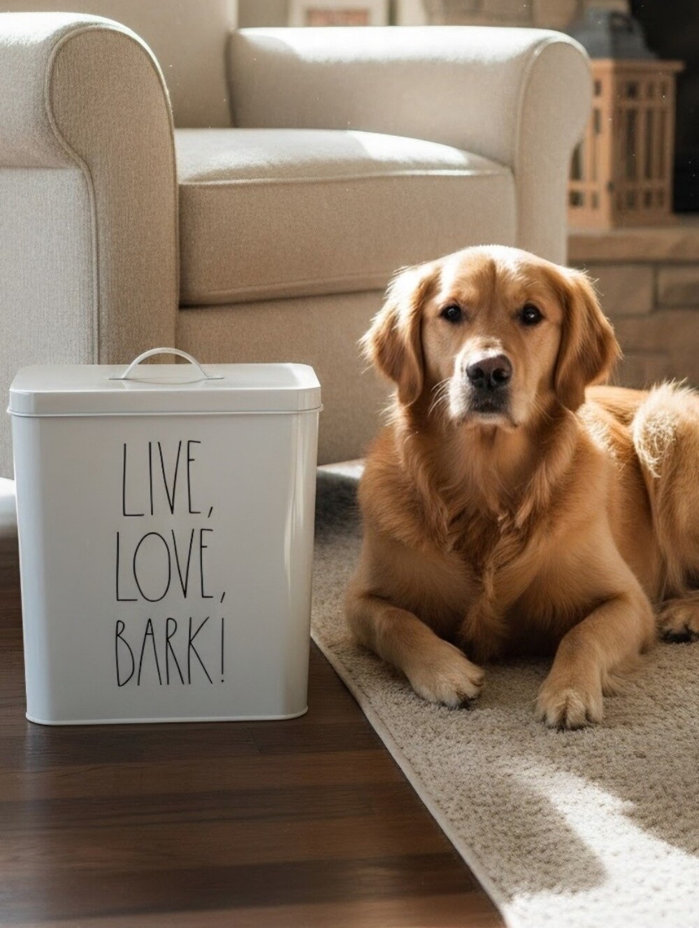 Rae Dunn LIVE LOVE BARK Metal Canister Artisan Label Collection